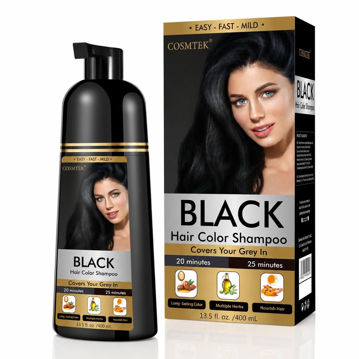 Black Hair Dye Shampoo for Gray Coverage – Hair Color Shampoo for Men&Women.Black. Black Hair Dye Shampoo for Gray Coverage – Hair Color Shampoo for Men&Women.Black.