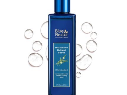 Blue Nectar Briganantadi Hair Fall control & Healthy Scalp Oil | Non Sticky Perfect Hair Fall Oil for Women & Men Hair growth (9 Herbs, 6.7Fl Oz)