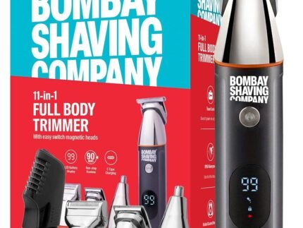 Bombay Shaving Company Trimmer for Men | 11-in-1 Beard Trimmer, Hair Trimmer for Men & Body Groomer | Self-Sharpening Skin-Friendly Blades | 9 Length Settings | IPX6 Waterproof | 90Min Runtime