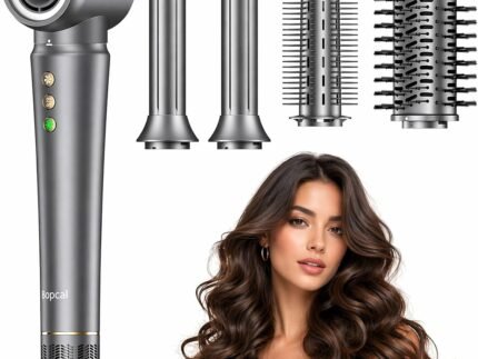 Bopcal Hot Air Styler Wrap, Multi Hair Styler Dryer Brush, 110,000 RPM Fast Drying Hair Dryer Brush with Auto Curling, No Heat Damage Ionic Styler for Curl, Straighten & Volume
