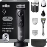 Braun All-in-One Series 9 Men’s Electric Beard Trimmer, Hair Clipper, Shaver & Razor for Face, Hair & Body, AIO 9535 with Gillette Labs Razor, Cordless