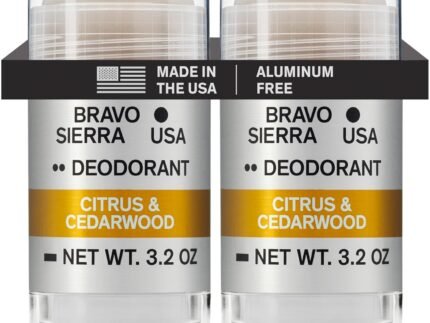 Bravo Sierra Aluminum-Free Mens Deodorant – Antiperspirant for Men, 2-Pack