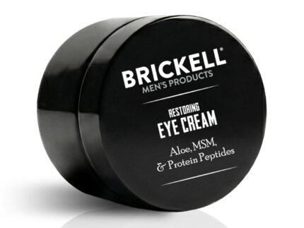 Brickell Men’s Restoring Under Eye Cream for Men, Anti Aging Eye Balm To Reduce Puffiness, Wrinkles, Dark Circles, Crows Feet & Eye Bags, Caffeine, Hyaluronic Acid & Protein Peptides, 0.5oz, Unscented