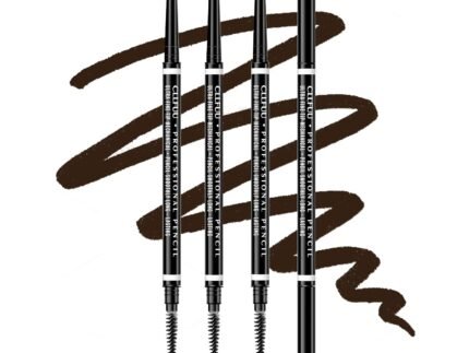 Brow Pencil, 4 Pcs Waterproof Precision Espresso Eyebrow Pencil Defines, Creates Full, Longwearing for Brows, Professional,Natural-Looking Micro Eyebrow Pencils for Women, Eyebrow Color