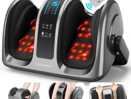 CARESKY® Shiatsu Foot Massager with Heat and Remote-FSA Eligible HSA Electric Deep Kneading Foot Massager for Neuropathy, Plantar Fasciitis, Massage Feet/Leg/Calf/Ankle, Gifts for Women and Men