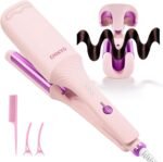 CHIKYO Upgraded 3 Barrel Hair Crimper Waver – 32mm Rovy Wave Curling Iron, 1.25 Inch Ionic Curling Wand, Deep Waver Hair Curler Hot Tool with Ceramic for Women, Dual Voltage, Easy to Use