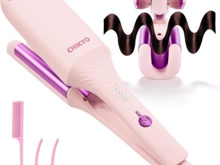 CHIKYO Upgraded 3 Barrel Hair Crimper Waver – 32mm Rovy Wave Curling Iron, 1.25 Inch Ionic Curling Wand, Deep Waver Hair Curler Hot Tool with Ceramic for Women, Dual Voltage, Easy to Use