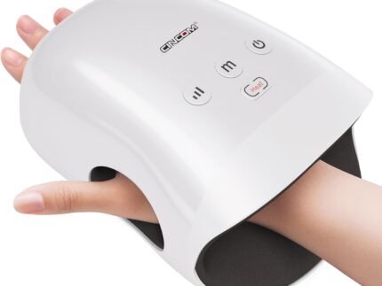 CINCOM Cordless Hand Massager with Heat and Compression, White