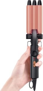 CIVEYA Hair Waver for Short Hair, 1/2 Inch Mini Crimping Iron for Tight Beach Waves, Small Crimper with Argan Oil Infuse Barrels, Easy to Use