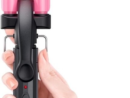 CIVEYA Mini Crimper for Short Hair 1/2 Inch, Small Crimper Hair Tool for Tight Beach Waves, 3 Barrel Waver with Argan Oil Infused, Easy to Use