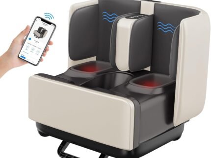 COMFIER 2-in-1 Shiatsu Foot Massager&Foot Rest,Foot and Calf Massager with APP Control,Heated Feet Massager for Foot Pain Relief,Gifts for Men Women