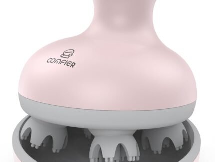COMFIER Scalp Massager for Hair Growth, Waterproof & Full Body Kneading, 84 Massage Nodes, Handheld Head Scratcher, Cat Massager, Pink
