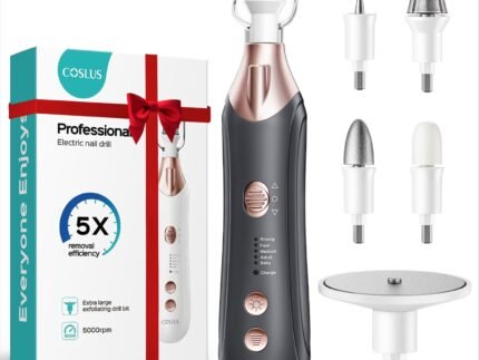 COSLUS C43 Professional Manicure Pedicure Kit, Upgrade Wider Grinder, Gray