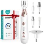 COSLUS C43 Professional Manicure Pedicure Kit, Upgrade Wider Grinder, White