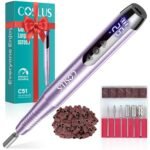 COSLUS C51 Cordless Electric Nail Drill, LED Screen & 25 Speeds, Purple