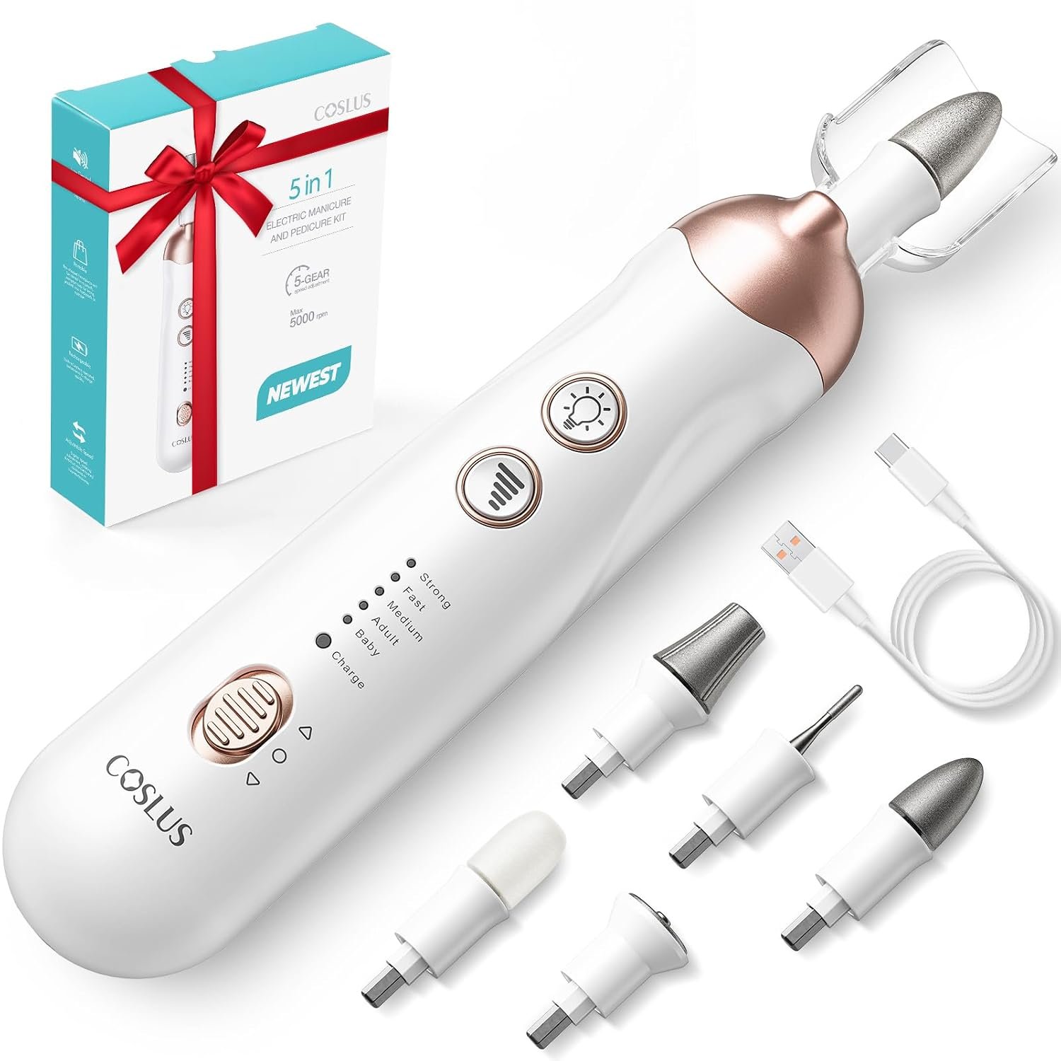 COSLUS C60 Professional Pedicure Manicure Kit, Standard Set, White COSLUS C60 Professional Pedicure Manicure Kit, Standard Set, White