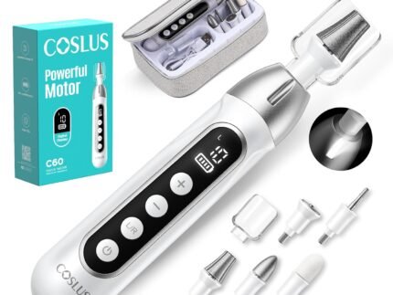 COSLUS C60 Professional Pedicure Manicure Kit, Storage Case Set, Silver