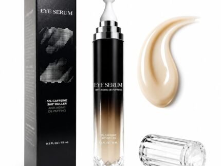 Caffeine Eye Cream with 360° Roller for Puffiness & Dark Circles, 15 mL