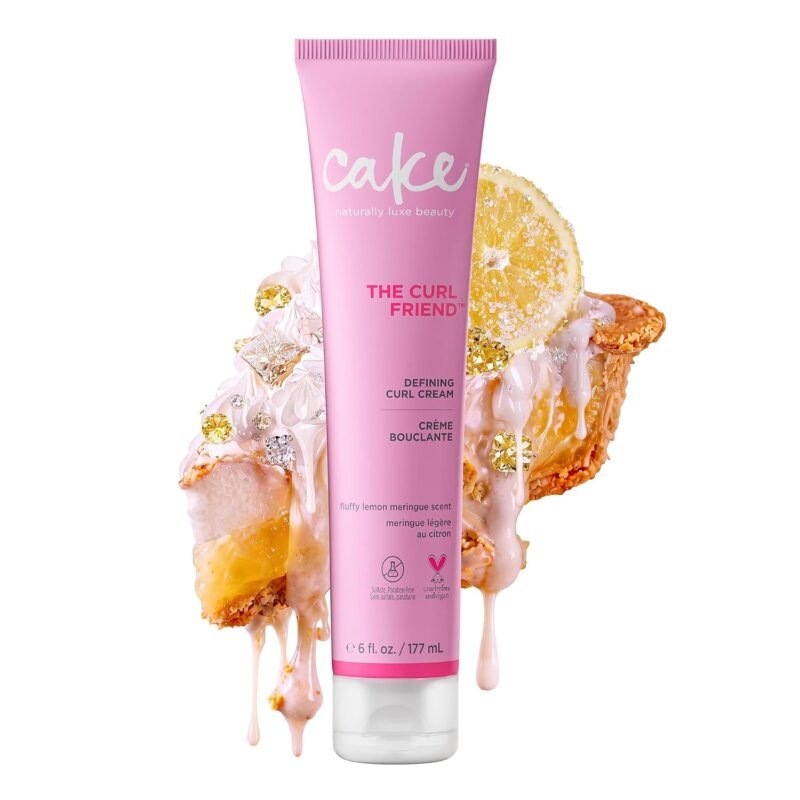 Cake Beauty Curl Defining Cream, The Curl Friend – Moisturizes and Defines Curls – For Frizz Control & Detangling – Avocado Oil, Soybean Oil & Shea Butter – For Curly Hair- 6 Fl Oz / 177 mL