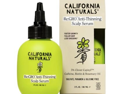 California Naturals Women’s ReGRO Anti-Thinning Scalp Serum, 5% Capixyl with Biotin, Caffeine & Castor and Rosemary Oil, Non-Sticky Cooling Formula, Vegan & Cruelty Free, 3oz