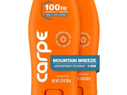 Carpe 100-Hour Antiperspirant Deodorant, Mountain Breeze – 2 Pack