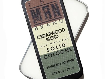 Cedarwood Blend Solid Cologne, Men’s Cedarwood Solid Perfume Balm in Vintage Slide Tin, (0.75 Ounce)