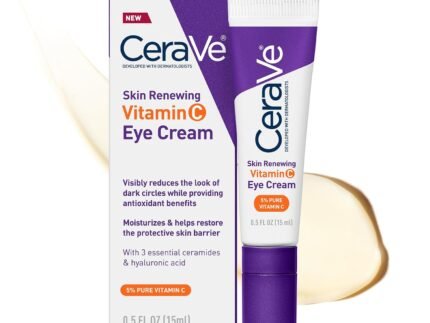 CeraVe Vitamin C Eye Cream, Hyaluronic Acid Under Eye Brightener, 0.5oz