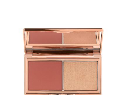 Charlotte Tilbury Mini Hollywood Blush & Glow Glide Palette, Powder Blush & Highlighter Compact, Face Makeup Duo, Travel Size Makeup Palette