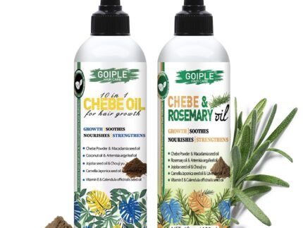 Chebe & Rosemary Hair Oil for Growth, 10 in 1 Moisturizer for Scalp, African Powder for Stronger, Longer Hair, Natural Oil for All Hair Types (2PCS)