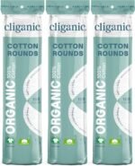 Cliganic Organic Cotton Rounds for Face, Makeup Remover Pads, 300 Count
