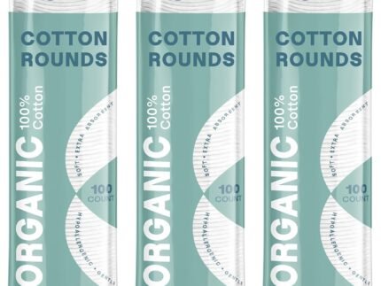 Cliganic Organic Cotton Rounds for Face, Makeup Remover Pads, 300 Count