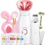 Colorfarm Facial Steamer Spa Kit with 17 Skin Care Tools for Home Spa