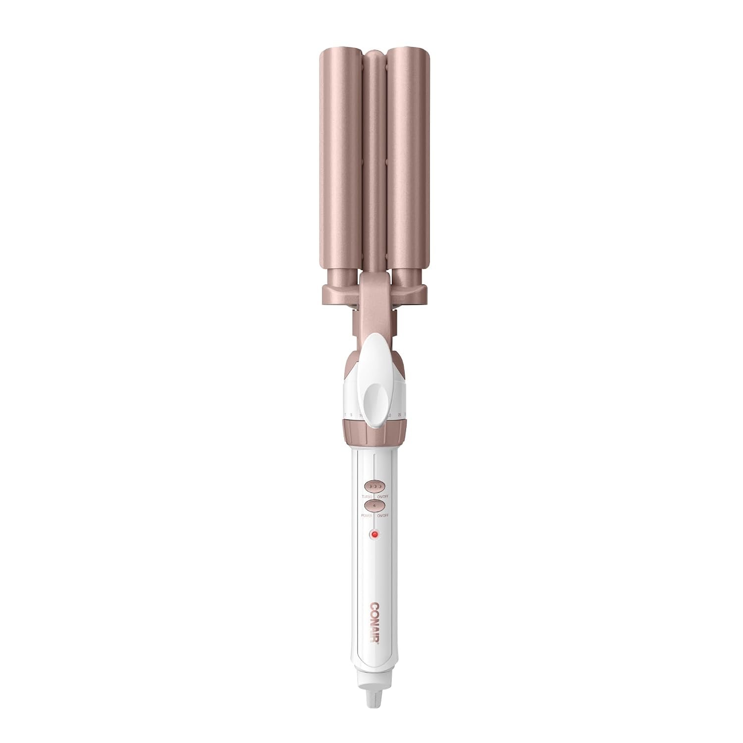 Conair Curling Iron & Waver Hair Tool, Triple Barrel, White/Rose Gold Conair Curling Iron & Waver Hair Tool, Triple Barrel, White/Rose Gold