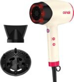 Conair InfinitiPRO Infrared Hair Dryer + Diffuser, Ionic Fast Drying, White