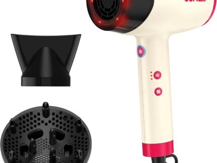 Conair InfinitiPRO Infrared Hair Dryer + Diffuser, Ionic Fast Drying, White