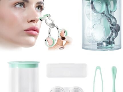 Contact Lens Applicator Tool — Eye Contact Removal Tweezers, Scleral Lens Inserter, Contact Lens Case, Contact Lens Eyelid Wearingtool for Travel
