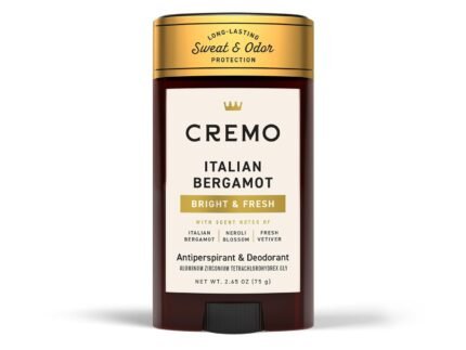 Cremo Deodorant & Antiperspirant for Men, Italian Bergamot, 2.65 oz