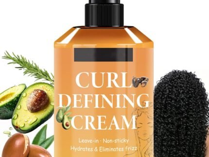 Curl Defining Cream, Anti Frizz Curling Cream for Enhances Wavy Hair and Curly Hair Hydrating Argan Oil Hair Mask Long-Lasting Styling Volume 9.46 FL OZ