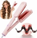 Curling Iron Hair Crimper Waver – CHIKYO 3 Barrel Rovy Wave Curling Iron, 1.25 Inch Ionic Beach Waves Curling Wand, Deep Waver Hair Curler Hot Tool with Ceramic for Women, Dual Voltage, Easy to Use