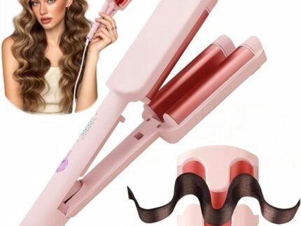 Curling Iron Hair Crimper Waver – CHIKYO 3 Barrel Rovy Wave Curling Iron, 1.25 Inch Ionic Beach Waves Curling Wand, Deep Waver Hair Curler Hot Tool with Ceramic for Women, Dual Voltage, Easy to Use