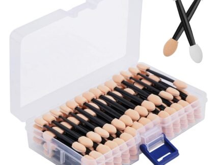 Cuttte 120PCS Disposable Eye Shadow Applicators Sponge with Container