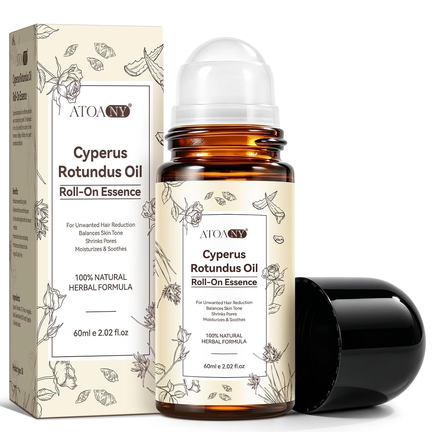 Cyperus Rotundus Oil Roll-On Essence 2.02 Fl Oz, Cyperus Rotundus Oil for Hair Removal, Natural Inhibits Hair Growth, Reduces Body Unwanted Hair Growth, Moisturizes & Soothes Skin, Shrink Pores Cyperus Rotundus Oil Roll-On Essence 2.02 Fl Oz, Cyperus Rotundus Oil for Hair Removal, Natural Inhibits Hair Growth, Reduces Body Unwanted Hair Growth, Moisturizes & Soothes Skin, Shrink Pores