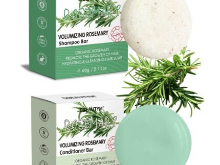 DBEAUTYM 2 Pack Rosemary Shampoo Conditoner Bar Set,Thinning Hair-Volume Shampoo & Conditioner Bar for Men and Women,Hair Thickening & Regrowth Treatment,Hair Growth Soap for Anti-Hair Loss