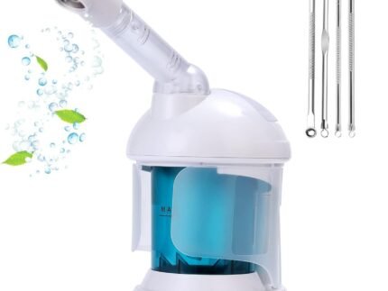 DYB Portable Facial Steamer, Nano Ionic Face Steamer with 360°Rotatable Sprayer,Mini Facial Steamer for Salon and Spa,1 Piece Headband and 4 Pieces Steel Skin Kits.