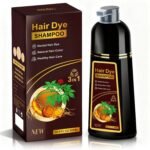 Dark Brown Hair Dye Shampoo 3 in 1 for Gray Hair, Herbal Ingredients Natural Color Shampoo Hair Dye for Women Men (Dark Brown)