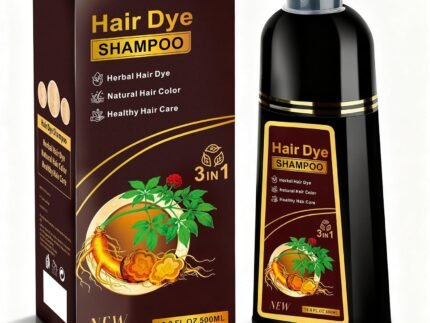 Dark Brown Hair Dye Shampoo 3 in 1 for Gray Hair, Herbal Ingredients Natural Color Shampoo Hair Dye for Women Men (Dark Brown)