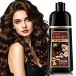Dark Brown Hair Dye Shampoo for 100% Gray Coverage – 3 IN 1 Instant Hair Color Shampoo with Herbal Extracts, Ammonia & Paraben Free, 8-10 Weeks Lasting, Semi-Permanent Natural Color for Women & Men