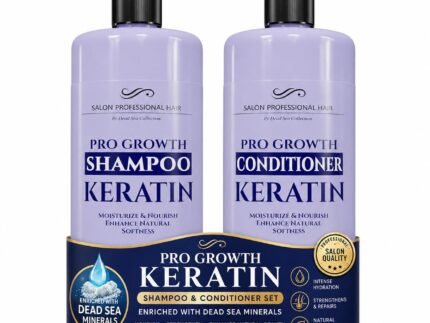 Dead Sea Collection Shampoo and Conditioner Set for Strengthening and Volume – Pure Dead Sea Minerals and Keratin – Hair Care – Nutrition, Repair and Shine – Pack of 2 (33.8 & 30.6 Fl. Oz)