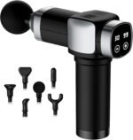 Deep Tissue Massage Gun, Portable Percussion Muscle Massager with 30 Speeds & 6 Attachments, Handheld Electric Back & Neck Massager for Pain Relief