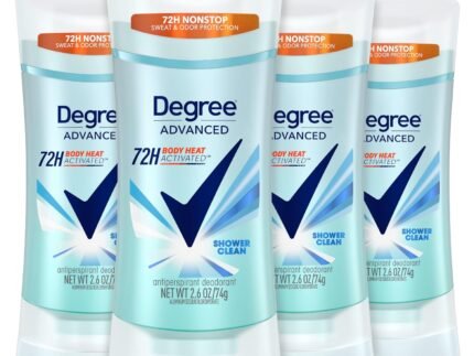 Degree Advanced Antiperspirant Deodorant 4 count 72-Hour Sweat & Odor Protection Shower Clean Antiperspirant for Women with MotionSense Technology 2.6 oz